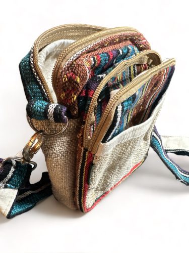 Crossbody Táska - Kendervászon-Színes