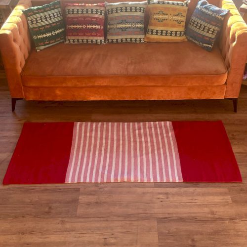 Indiai Pamut Szőnyeg - 70x170cm - Piros / Rózsaszín