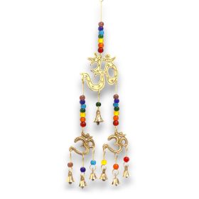   Indiai Harangjáték - Om - Chakra  Gyöngyök, 7 Csengő - 9.5x32cm