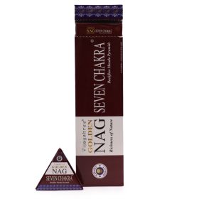   42g Jumbo Golden Nag - Hét Chakra Visszaáramló Backflow Füstölőkúpok