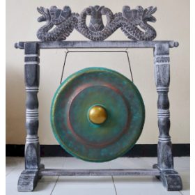 Kicsi Gong Állványon - 25cm - Zőld