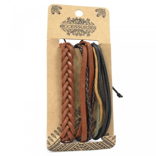 Férfias Karkötő Szettek - Barna és Eredeti