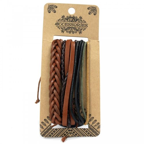 Férfias Karkötő Szettek - Barna és Eredeti