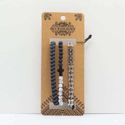 Férfias Karkötő Szett - Fekete (vegyes)