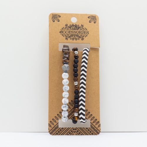 Férfias Karkötő Szett - Fekete (vegyes)