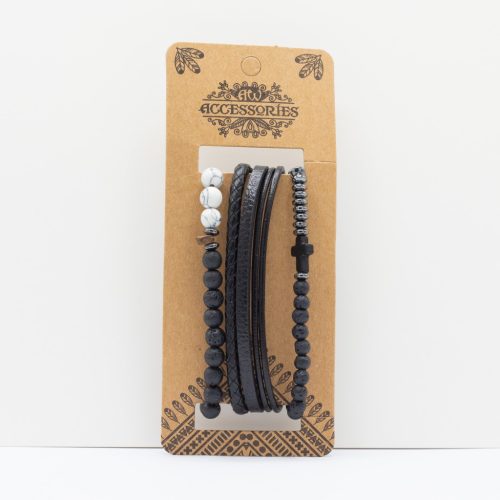 Férfias Karkötő Szett - Fekete (vegyes)