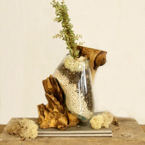 Olvasztott Üveg Fa Alátéten - Akasztható Tál