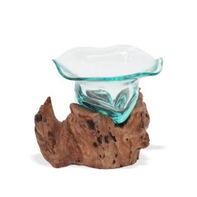 Olvasztott Üveg Fa Alátéten - Dísztál