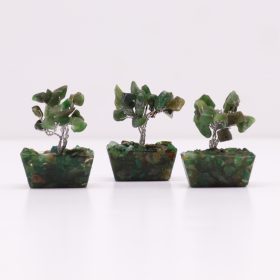   Mini Ásvány Szerencsefa Orgonit Alapon - Zöld Aventurin (15 kő)