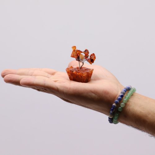 Mini Ásvány Szerencsefa Orgonit Alapon - Karneol (15 kő)