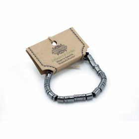   Mágneses Hematit Shamballa Karkötő -  Hengerek és Körök