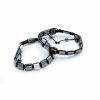 Mágneses Hematit Shamballa Karkötő -  Rózsakvarc Négyzetek
