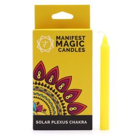  Manifesztációs Gyertyák (12 darab) - Sárga - Solar Plexus Chakra