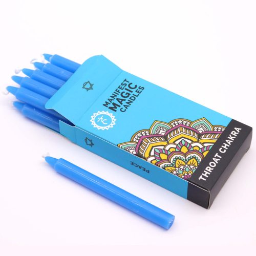 Manifesztációs Gyertyák (12 darab) - Kék - Torok Chakra