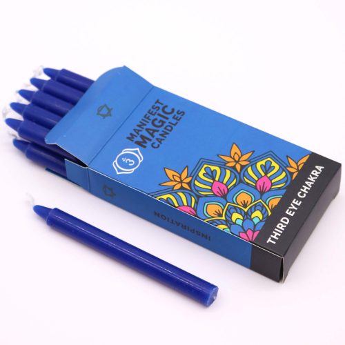 Manifesztációs Gyertyák (12 darab) - Sötétkék - Harmadik Szem Chakra
