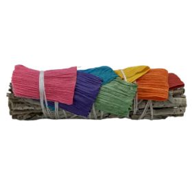   Csomagolt Füstölő Köteg - Fehér Zsálya és 7 Színű Kukorica Levél 10cm