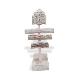 Hármas Ékszerállvány Buddhával - Fehér Súrolt