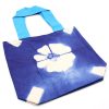Natúr Festett Pamutvászon Táska (8oz) - 38x42x12cm - Kék Virág