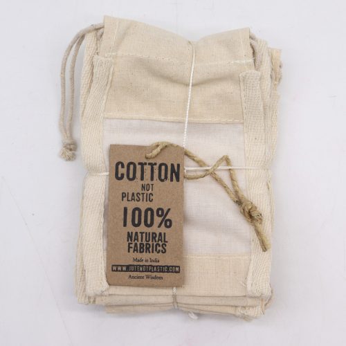 Kicsi Pamutvászon Zacskó Ablakkal- 10x15cm