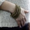 Több Soros Gyöngy Karkötők Fa Kapoccsal - Arany és Bronz Színű