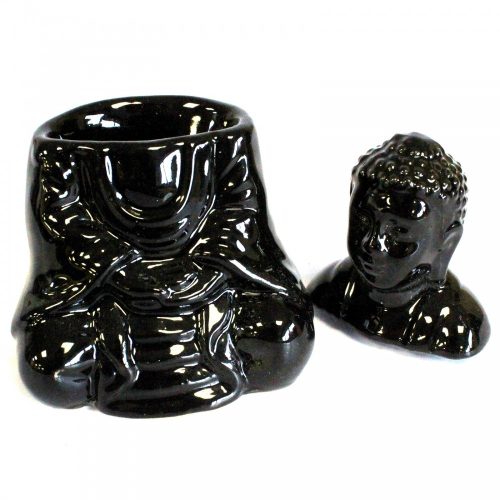 Ülő Buddha Aromalámpa - Fekete