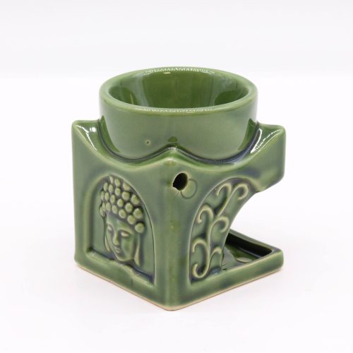 Négyzetes Buddha Aromalámpa - Sötét Jade