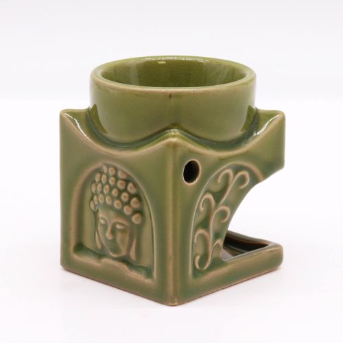 Négyzetes Buddha Aromalámpa - Világos Jade