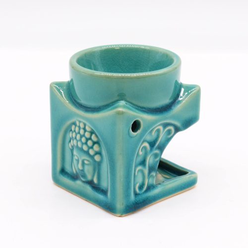 Négyzetes Buddha Aromalámpa - Türkiz