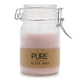 Olívaviasz Gyertya Üvegben 120x70 - Rózsaszín