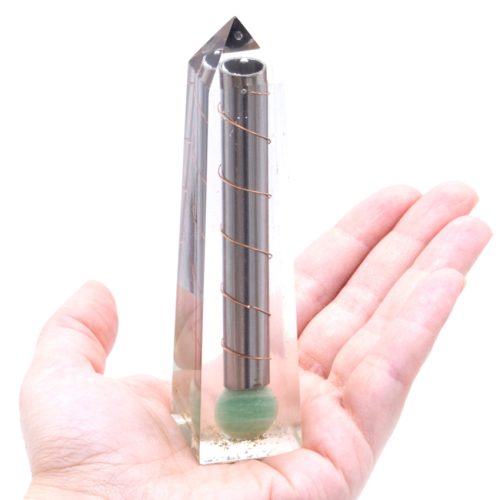 Orgonit Obeliszk - Erő Pont Zöld Aventurín - 110x30 mm