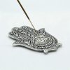 Fényesített Alumínium Hamsa Füstölő Állvány 14cm