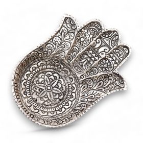   Fényesített Alumínium  Nagy Hamsa Füstölő Állvány18x13cm