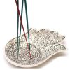 Fényesített Alumínium  Nagy Hamsa Füstölő Állvány18x13cm