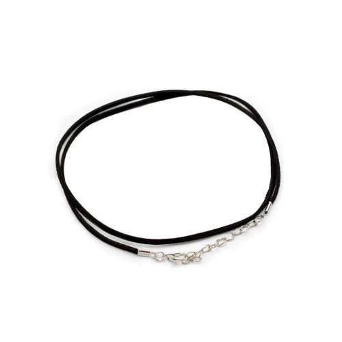 20 db Művelúr Ékszer Zsinór -  2.5mm x 55cm - Fekete