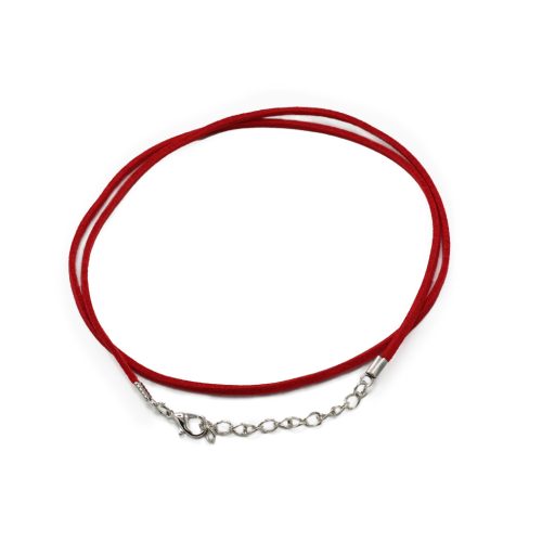 20 db Művelúr Ékszer Zsinór -  2.5mm x 55cm - Piros