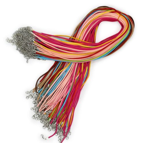 20 db Művelúr Ékszer Zsinór -  2.5mm x 55cm - Vegyes (10 szín)