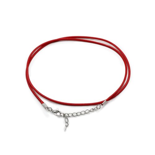 20 db Viaszos Ékszer Zsinór -  2mm x 55cm - Piros