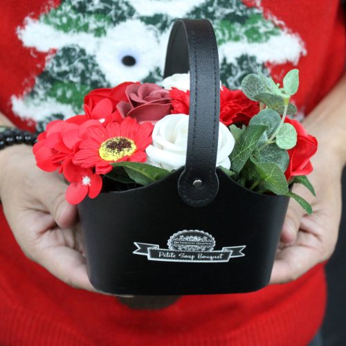 Kicsi Szappancsokor Kosárban - Piros