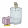 Rózsaszínű - 50ml Kerek Bordás Üveg, Szórófej és Kupak