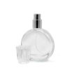 30ml Ovális Üveg, Ezüst Szórófej és Áttetsző Kupak