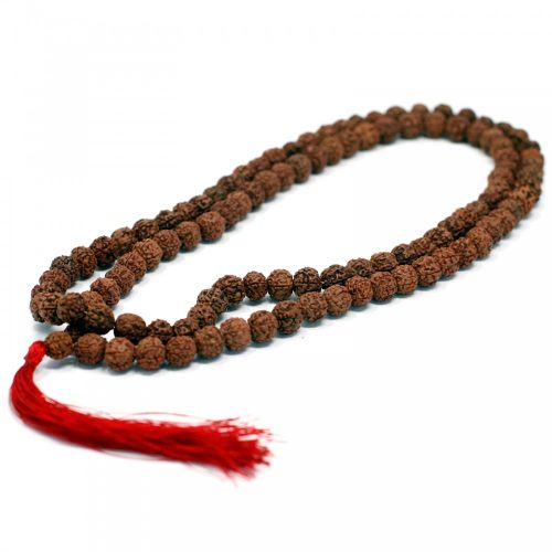 108 Rudraksha Mala Lánc - 4 arcú rudraksa / 4 mukhi rudraksha - Barna