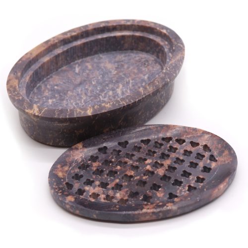 Rácsos Szappankő Szappantartó 11x8cm- Ovális