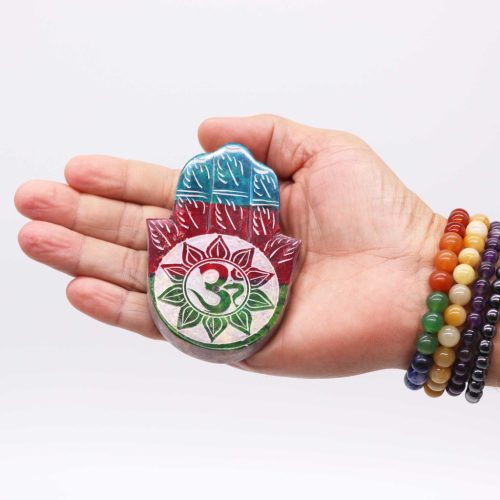 Szappankő Hamsa Füstölő Állvány 9x6cm -OM