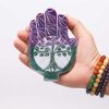 Szappankő Közepes Hamsa Füstölő Állvány 13x9cm -  Életfa