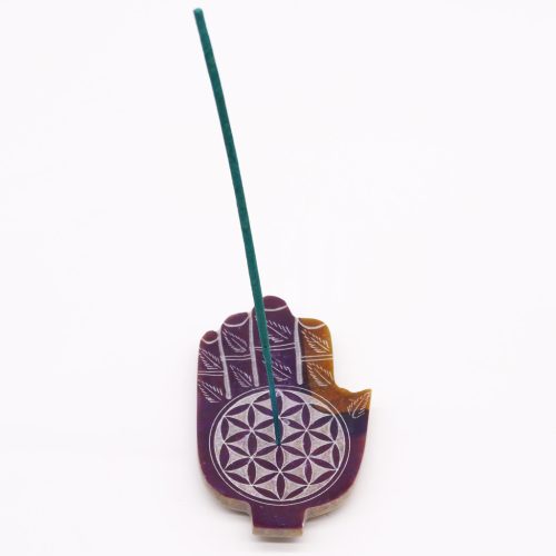 Szappankő Közepes Hamsa Füstölő Állvány 13x9cm - Élet Virága