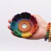 Szappankő Lótusz Virág Füstölő Állvány 10x3cm - Chakra Színek