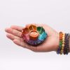 Szappankő Kicsi Lótusz Virág Füstölő Állvány 7.5x2.5cm - Chakra Színek