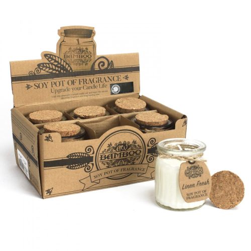 Szójaviasz Illatos Gyertya Friss Ágynemű