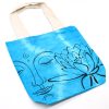 Színes Festett Pamut Táska (6oz) - 38x42x12cm - Lótusz Buddha - Kék