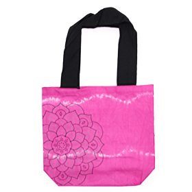   Színes Festett Pamut Táska (6oz) - 38x42x12cm -  Mandala - Magenta